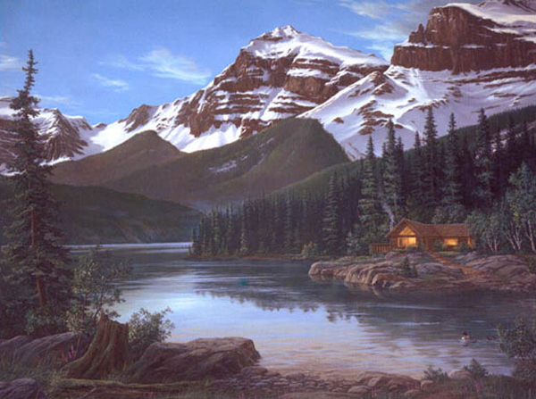 (image for) Handmade oil painting Copy paintings of famous artists Fred Buchwitz's Mountain Serenity